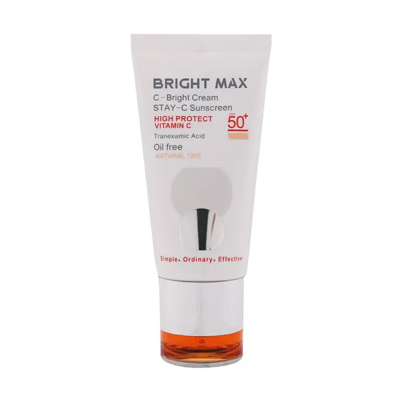 کرم ضد آفتاب رنگی برایت مکس دارای SPF50 حاوی ویتامین C حجم 50 میلی لیتر